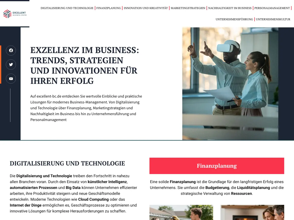 Excellent Business Center's website