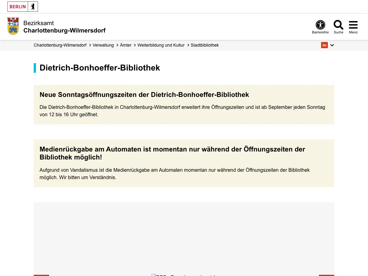 Dietrich-Bonhoeffer-Bibliothek's website