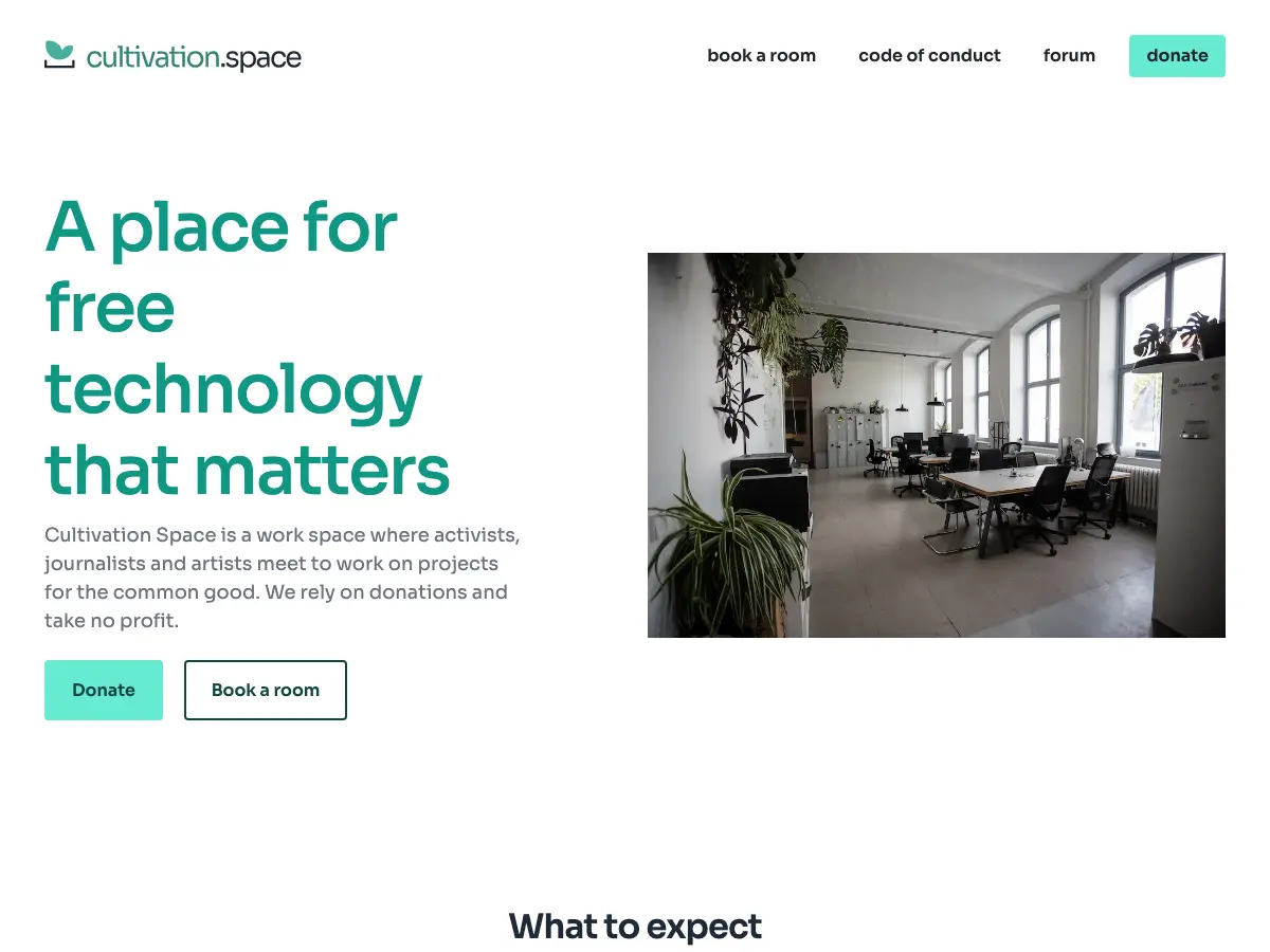 Cultivation Space's website