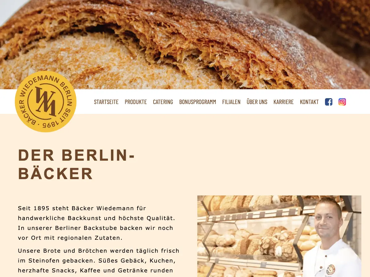 Bäcker Wiedemann – Bäckerei Berlin-Mitte's website