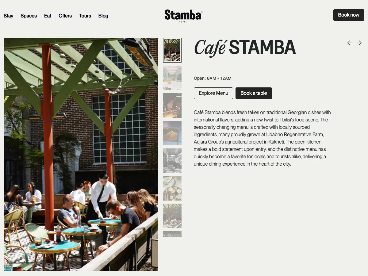 Cafe Stamba's website