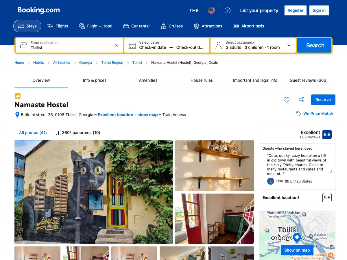 Namaste Hostel's website