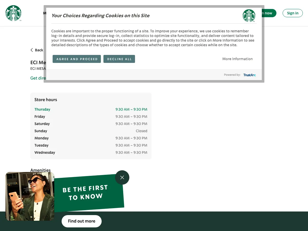 Starbucks's website