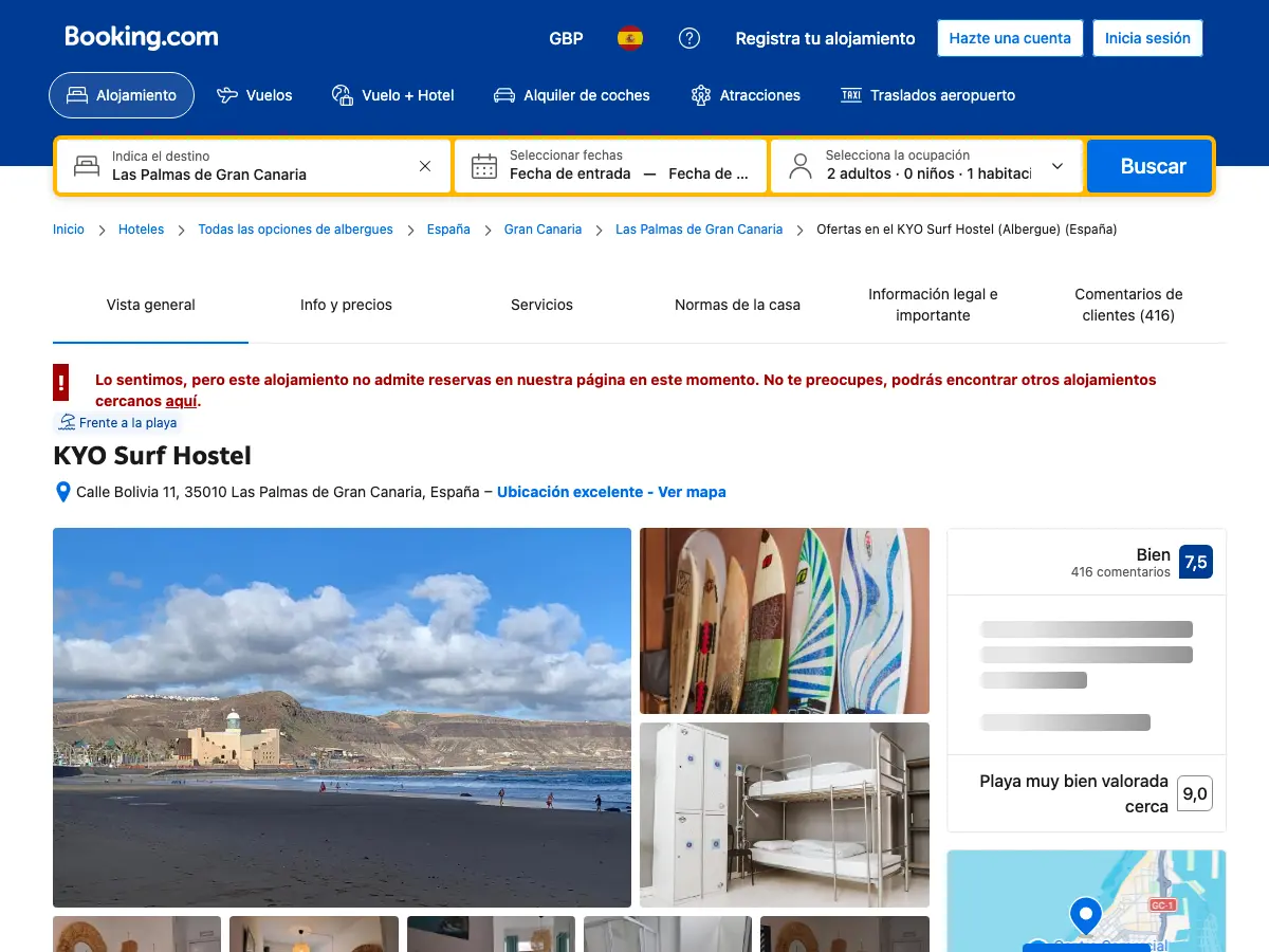 KYO hostel's website