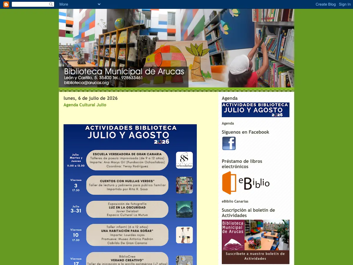 Biblioteca Municipal de Arucas's website