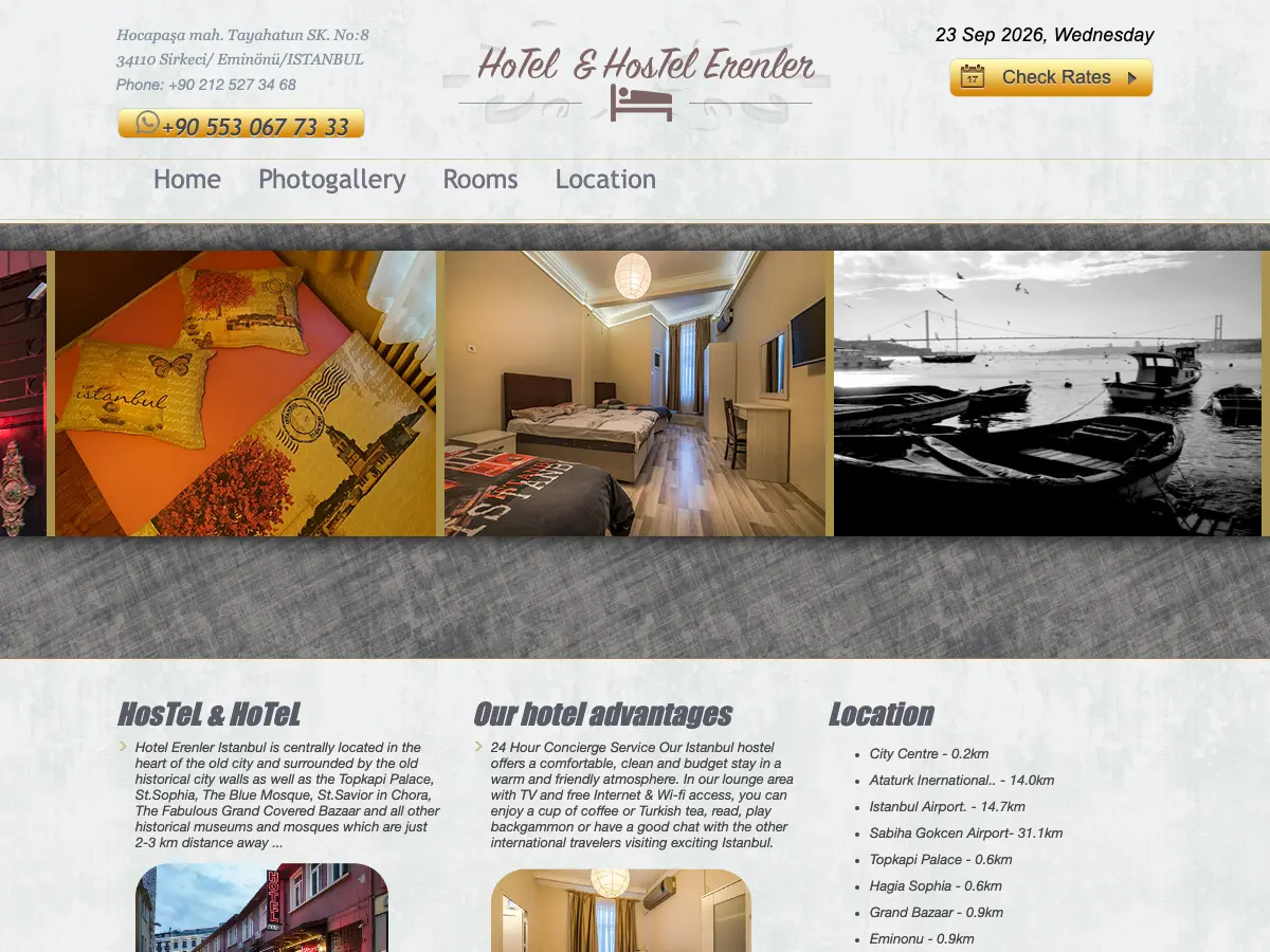 Erenler Hotel and Hostel's website