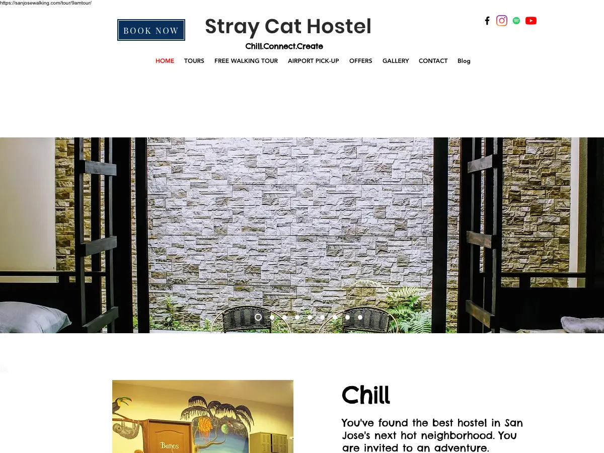 Stray Cat Hostel's website