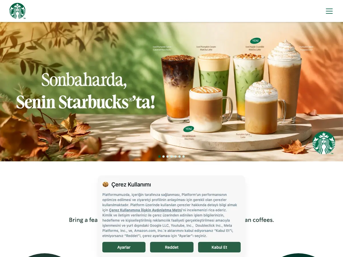 Starbucks's website