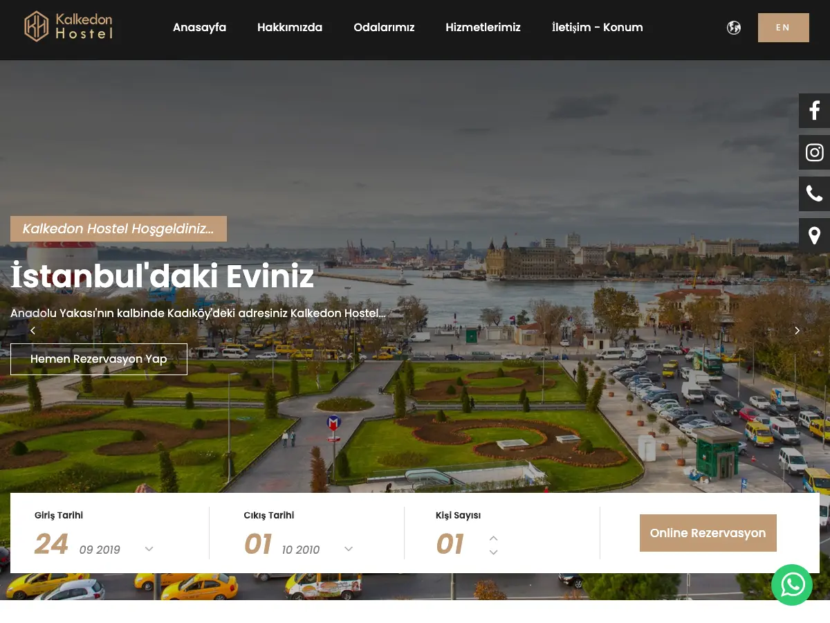 Kalkedon Hostel's website