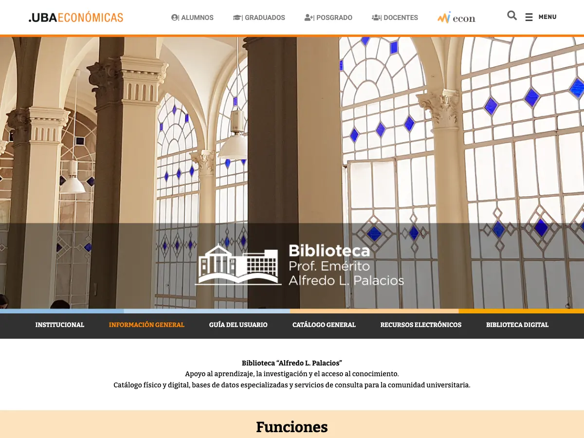 Biblioteca FCE UBA's website