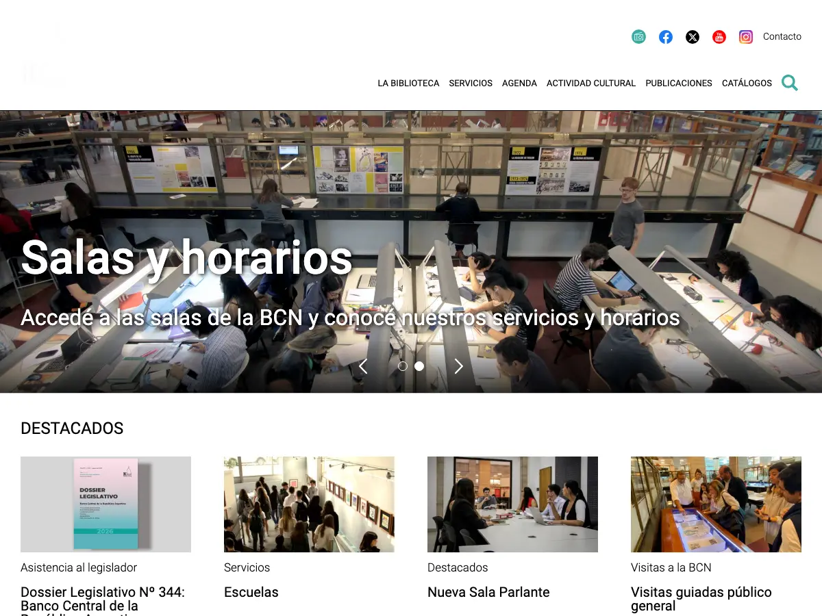 Biblioteca del Congreso's website