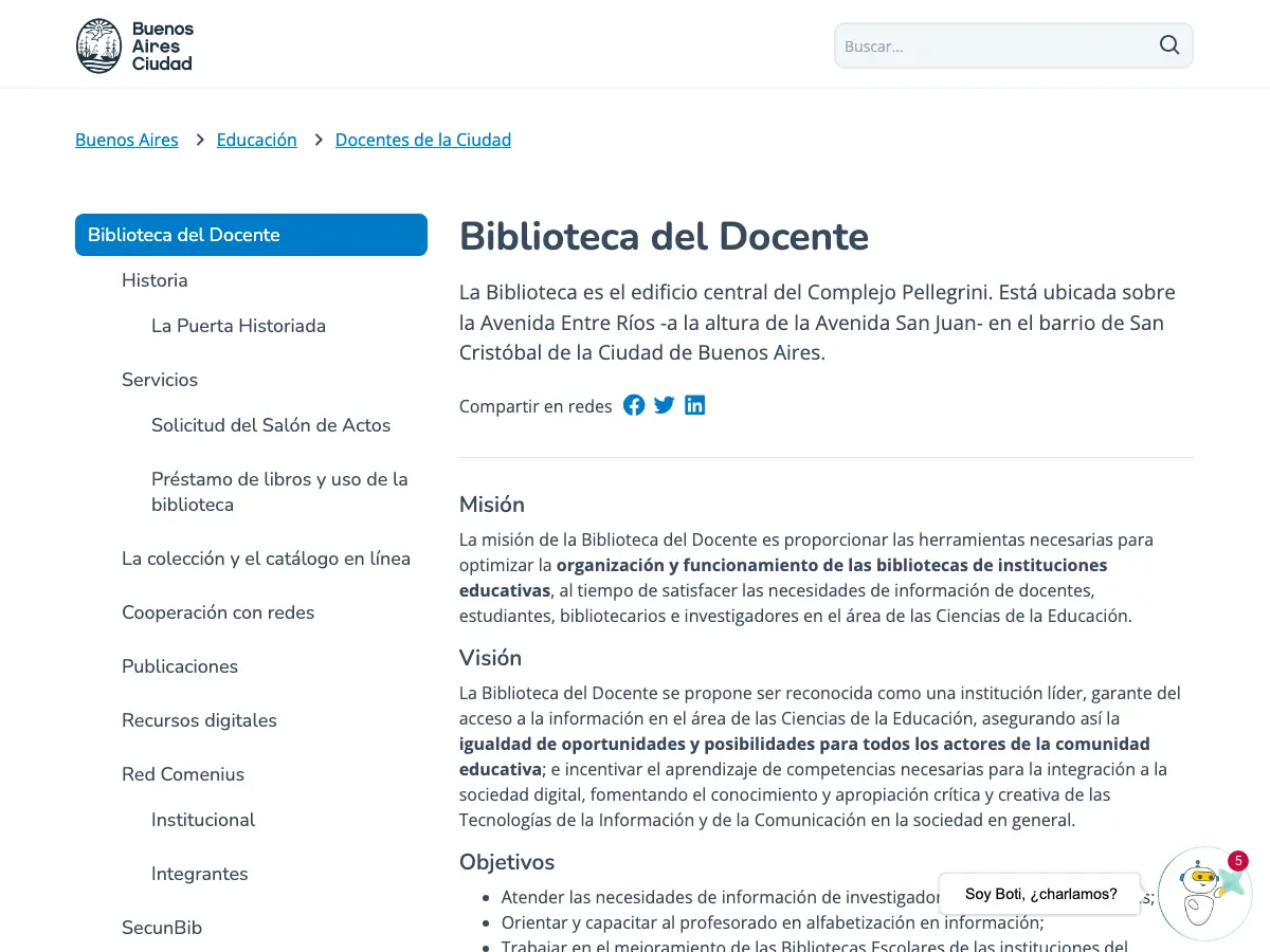Biblioteca del Docente's website