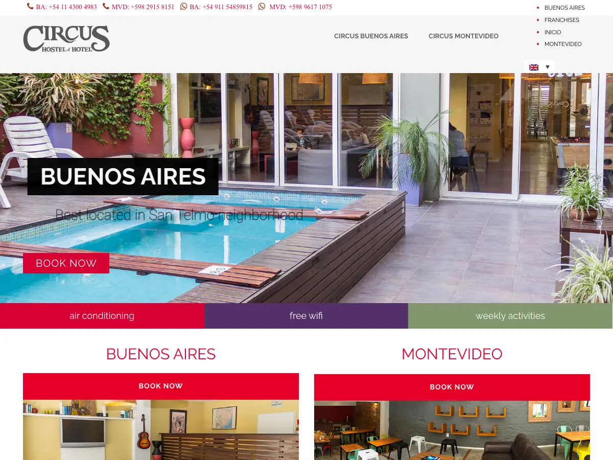 Circus Hostel and Hotel's website