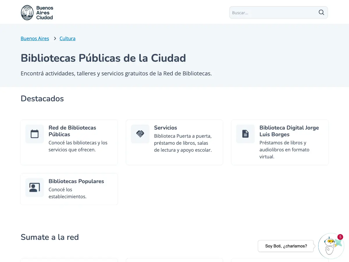 Biblioteca Javier Villafane's website