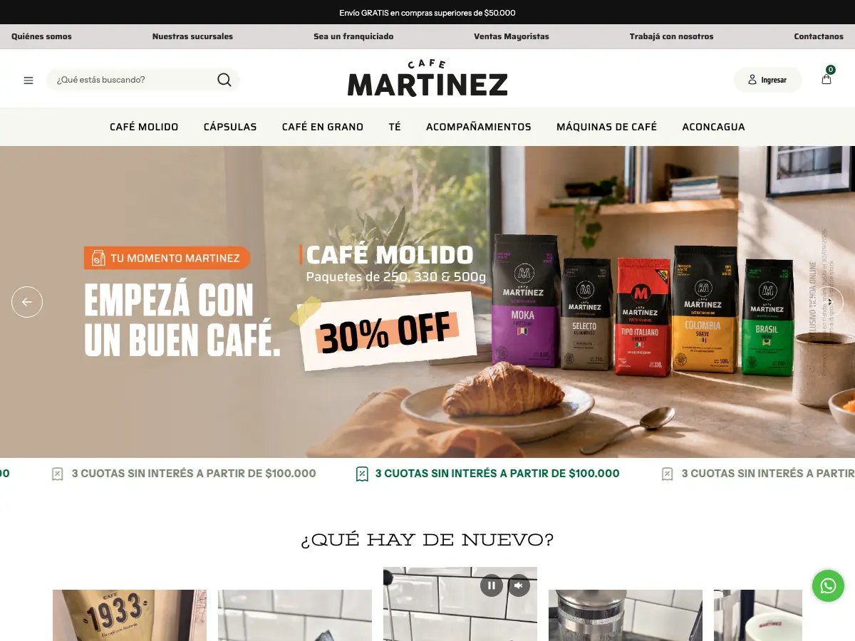 Café Martínez's website