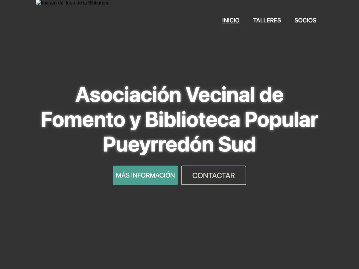 Asociacion Vecinal de Fomento y Biblioteca Popular Pueyrredon Sud's website