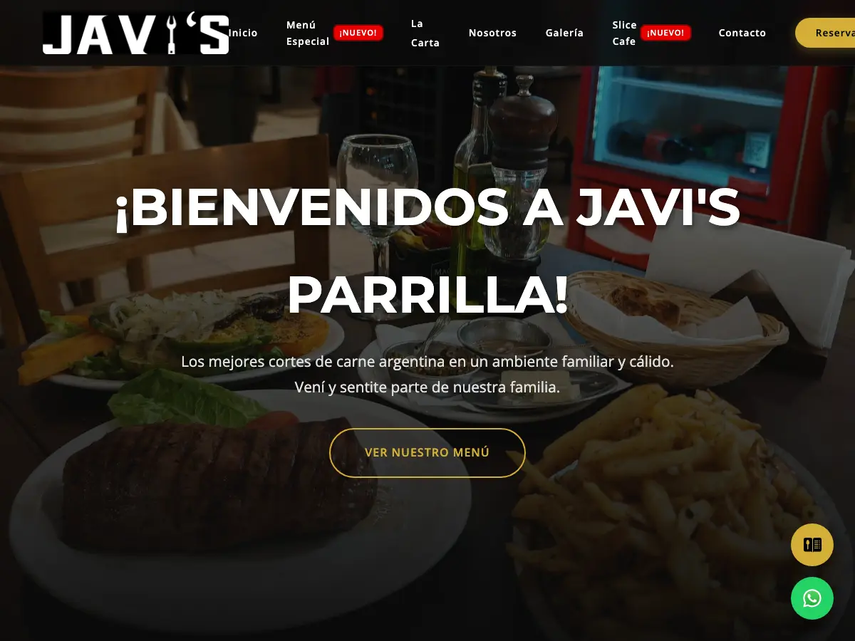 Javi's Parrilla Restaurant & Cafeteria's website