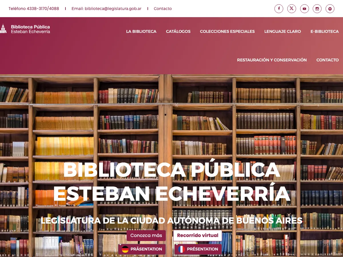 Biblioteca del Honorable Concejo Deliberante's website