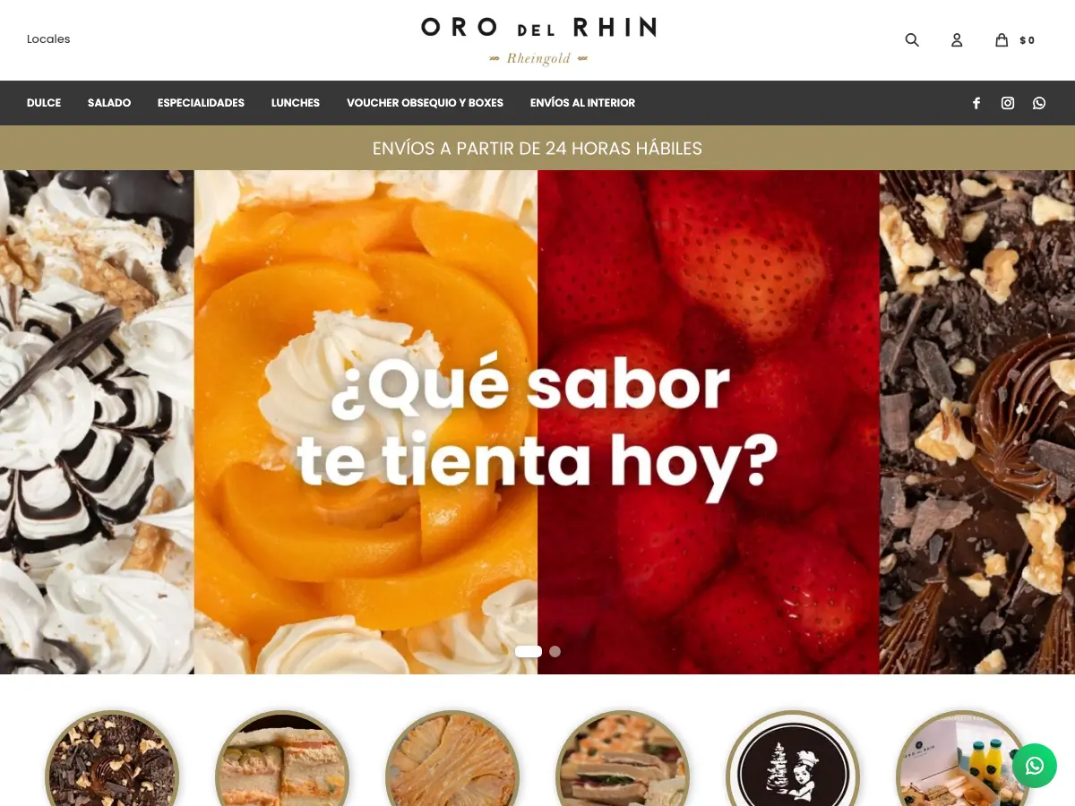 Confitería Oro del Rhin's website