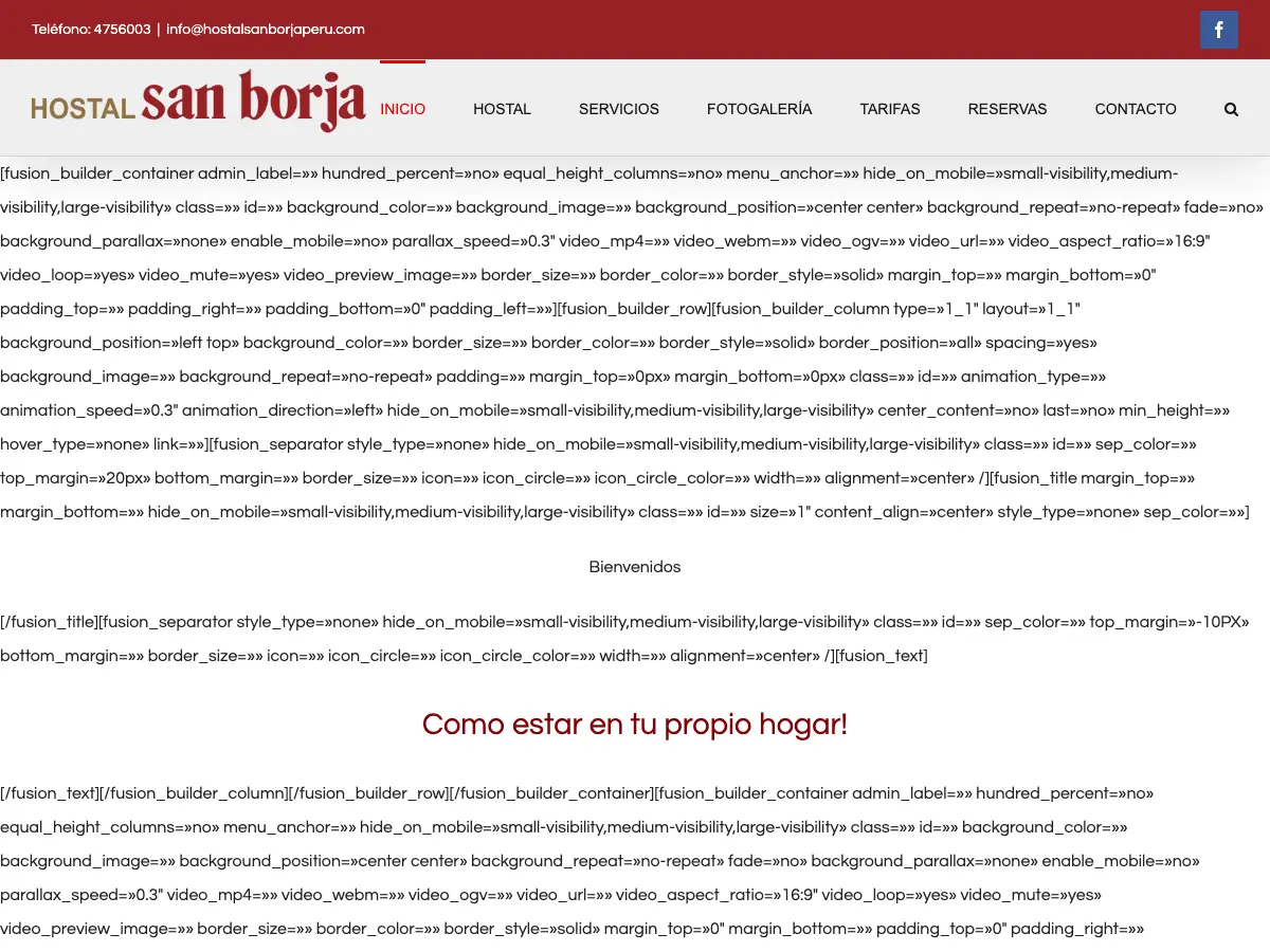 Hostal San Borja's website
