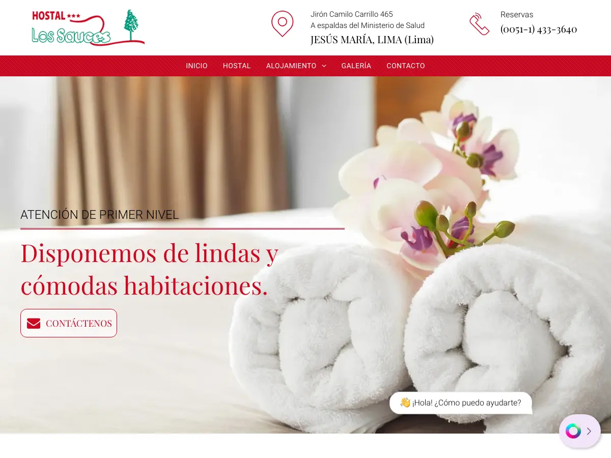 Hostal Los Sauces's website