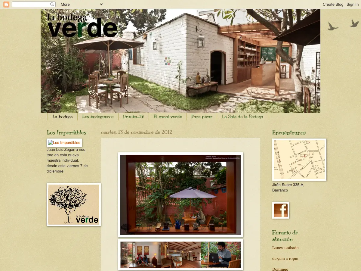 La Bodega Verde's website
