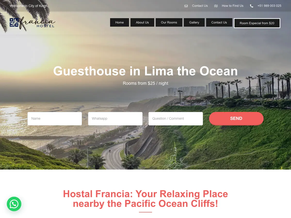 Hostal Francia's website