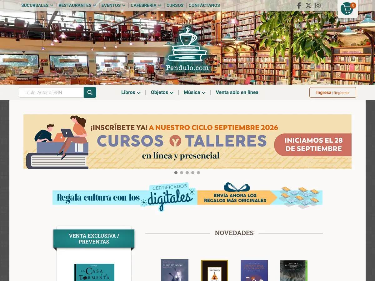 Cafebreria El Pendulo's website