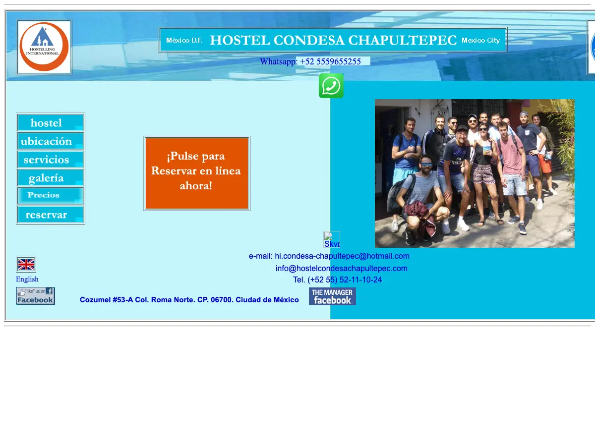 Hostel Condesa Chapultepec's website