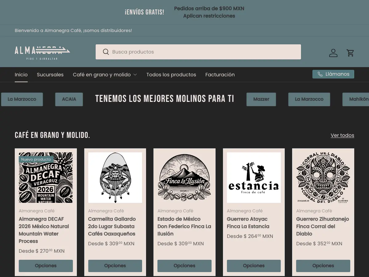 Almanegra Cafe's website