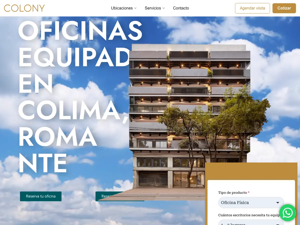 Colony Spaces Colima's website