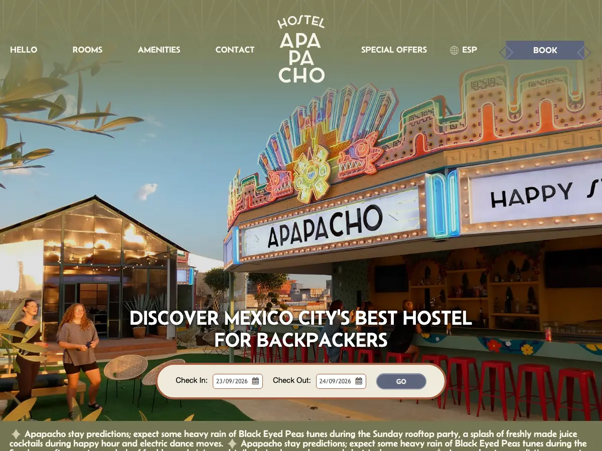 Apapacho Hostel's website