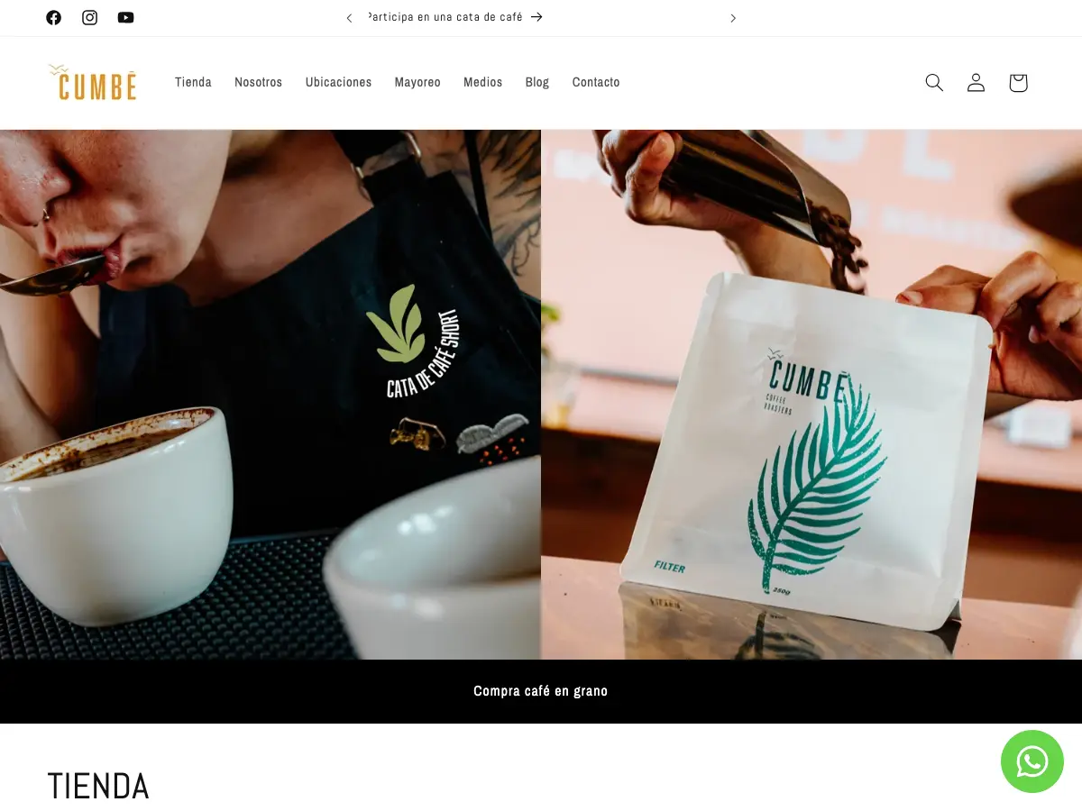 CUMBÉ Coffee Roasters's website