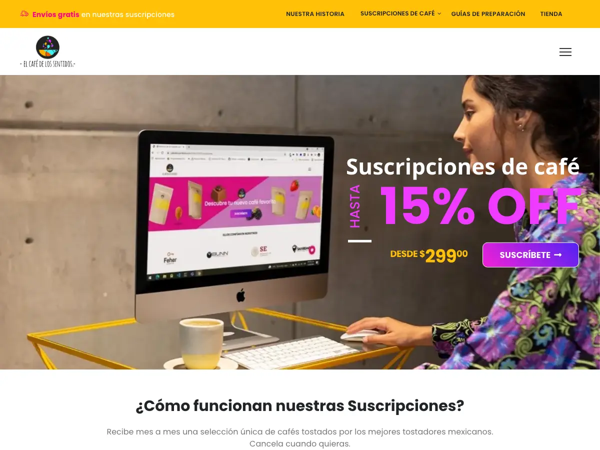 El café de los sentidos's website