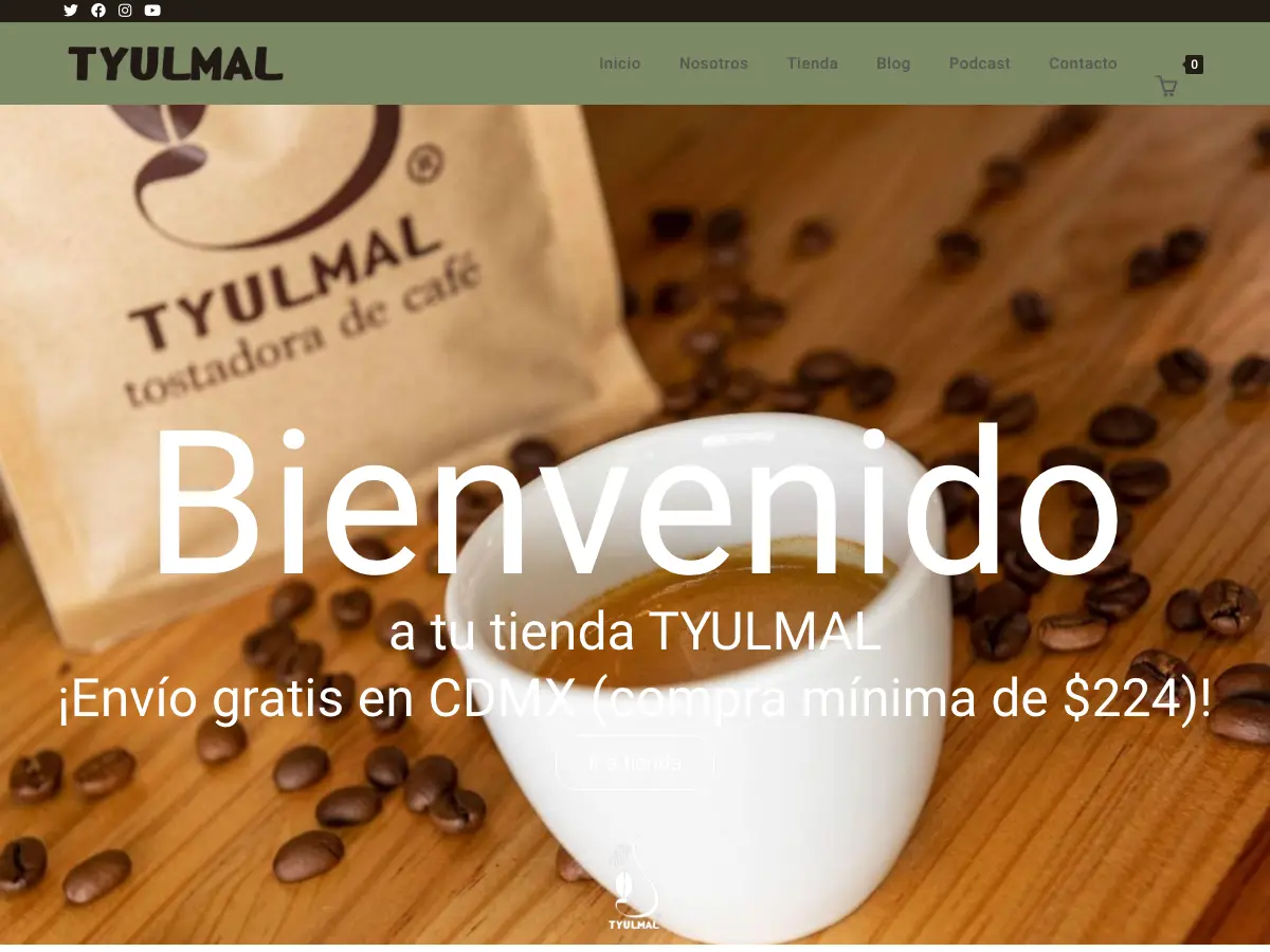 Tyulmal Barra de Café de especialidad's website