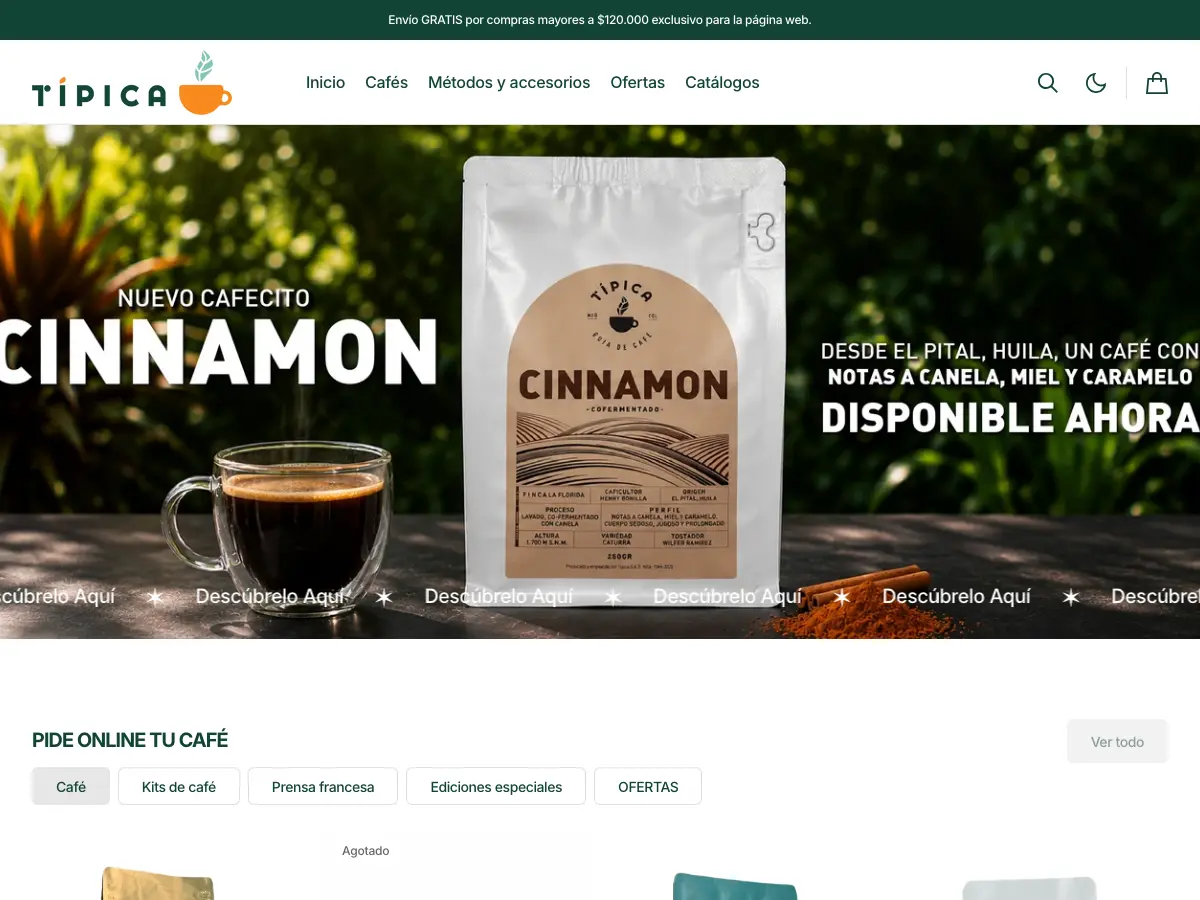 Cafe Tipica's website