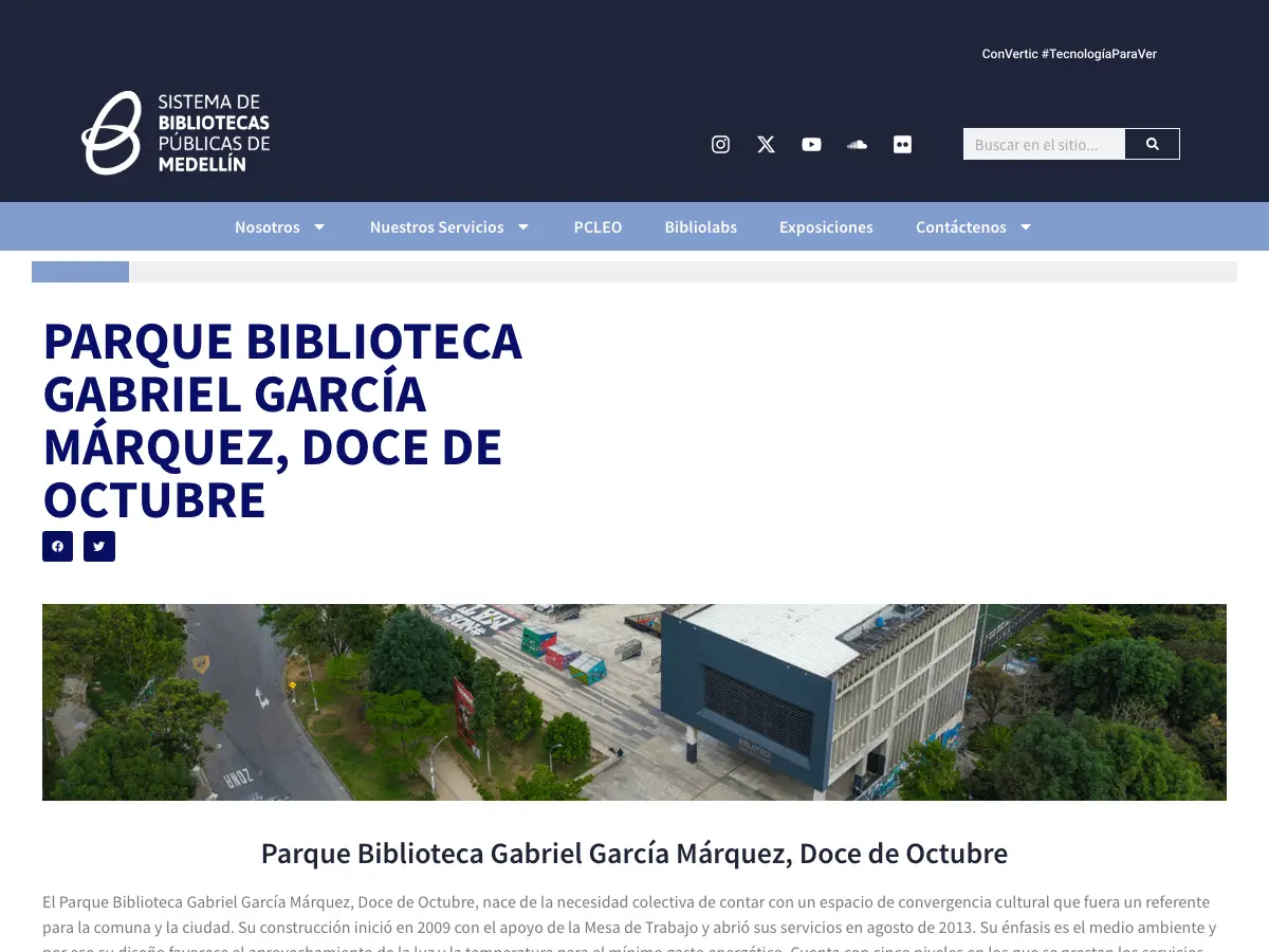 Library Park Gabriel García Márquez's website