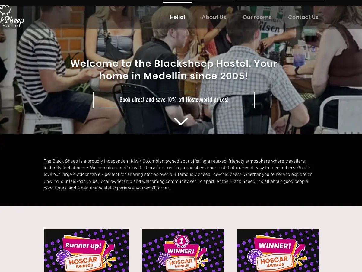 The Black Sheep Hostel's website