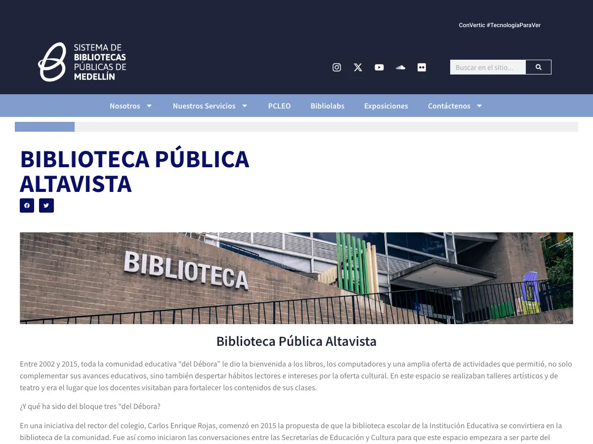 Biblioteca Pública Altavista's website