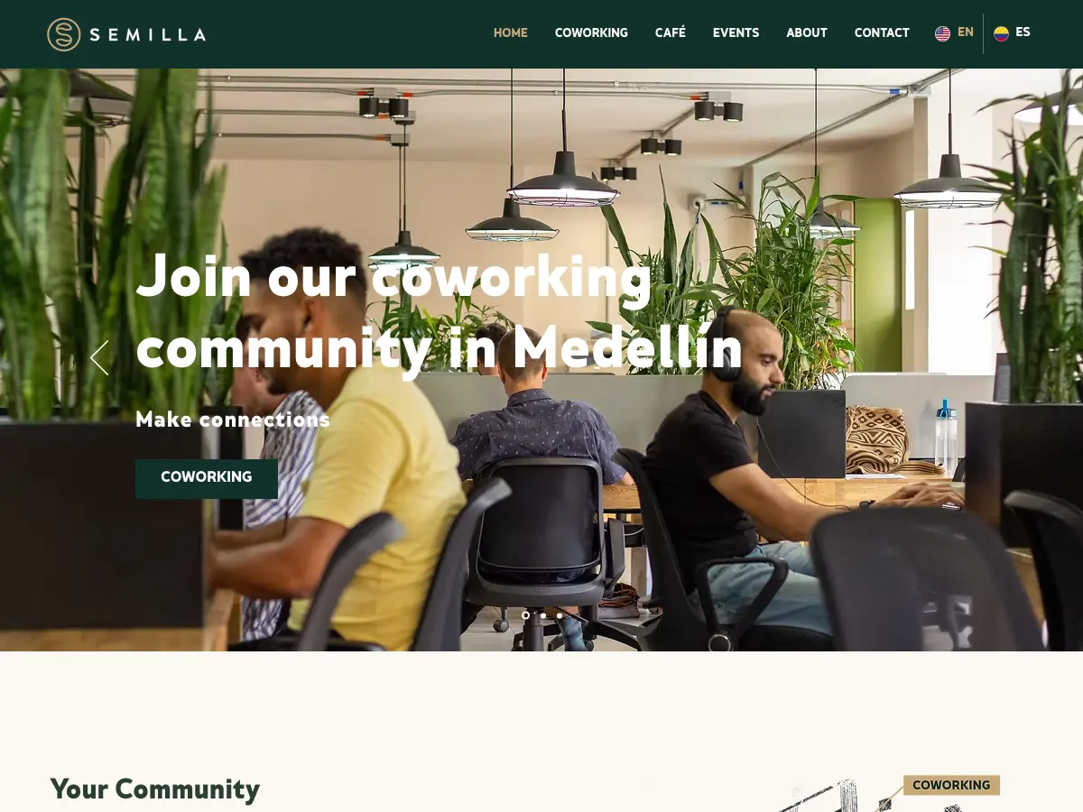 Semilla Café's website