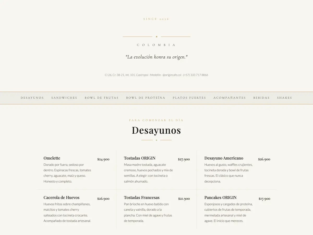 Origin Cafe 777's website