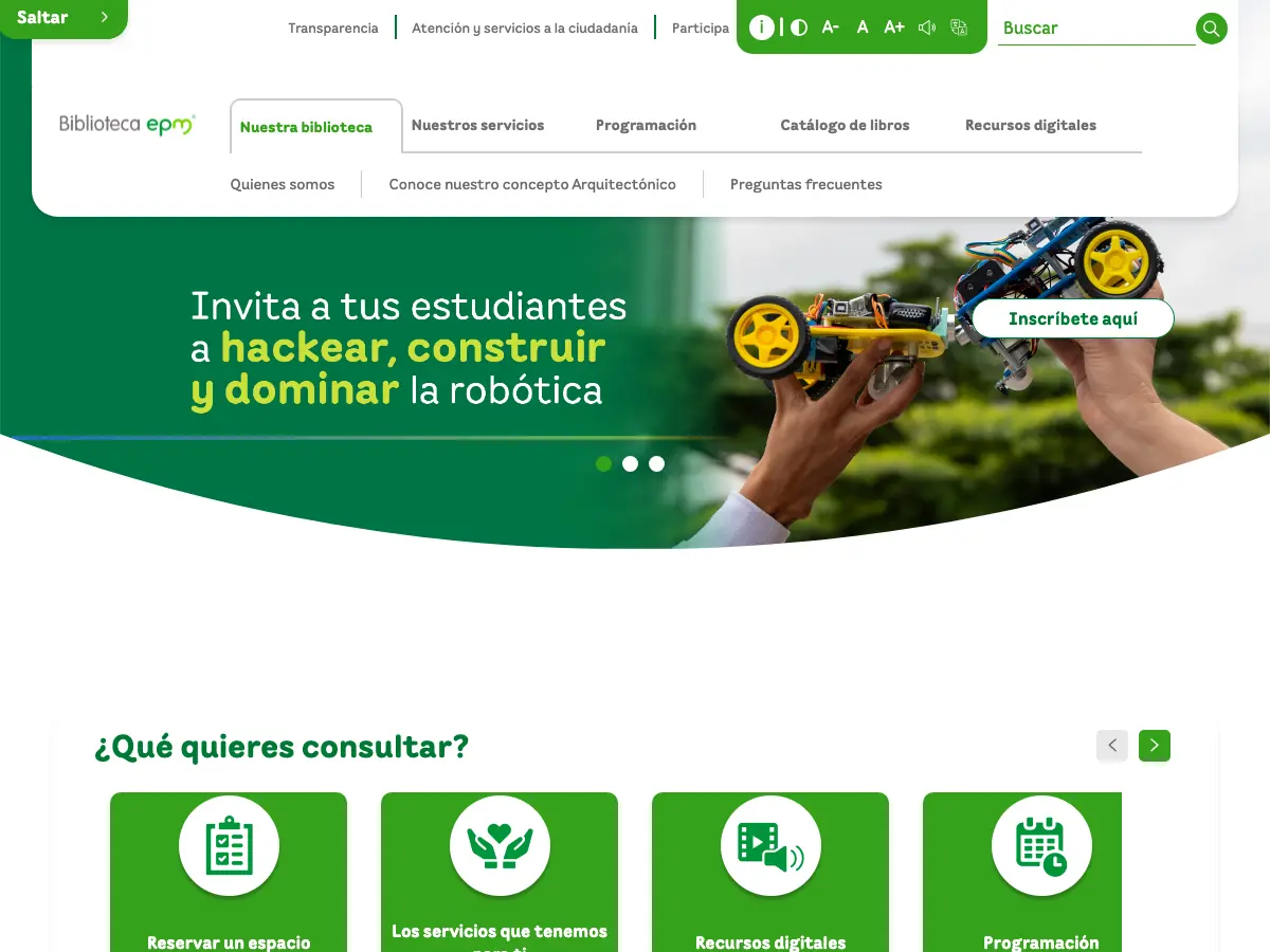 Biblioteca EPM's website