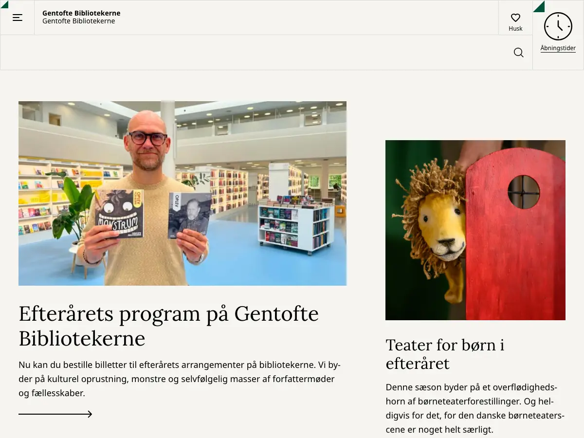 Gentofte Hovedbibliotek's website
