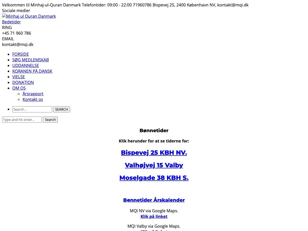 Minhaj Library Copenhagen Denmark's website