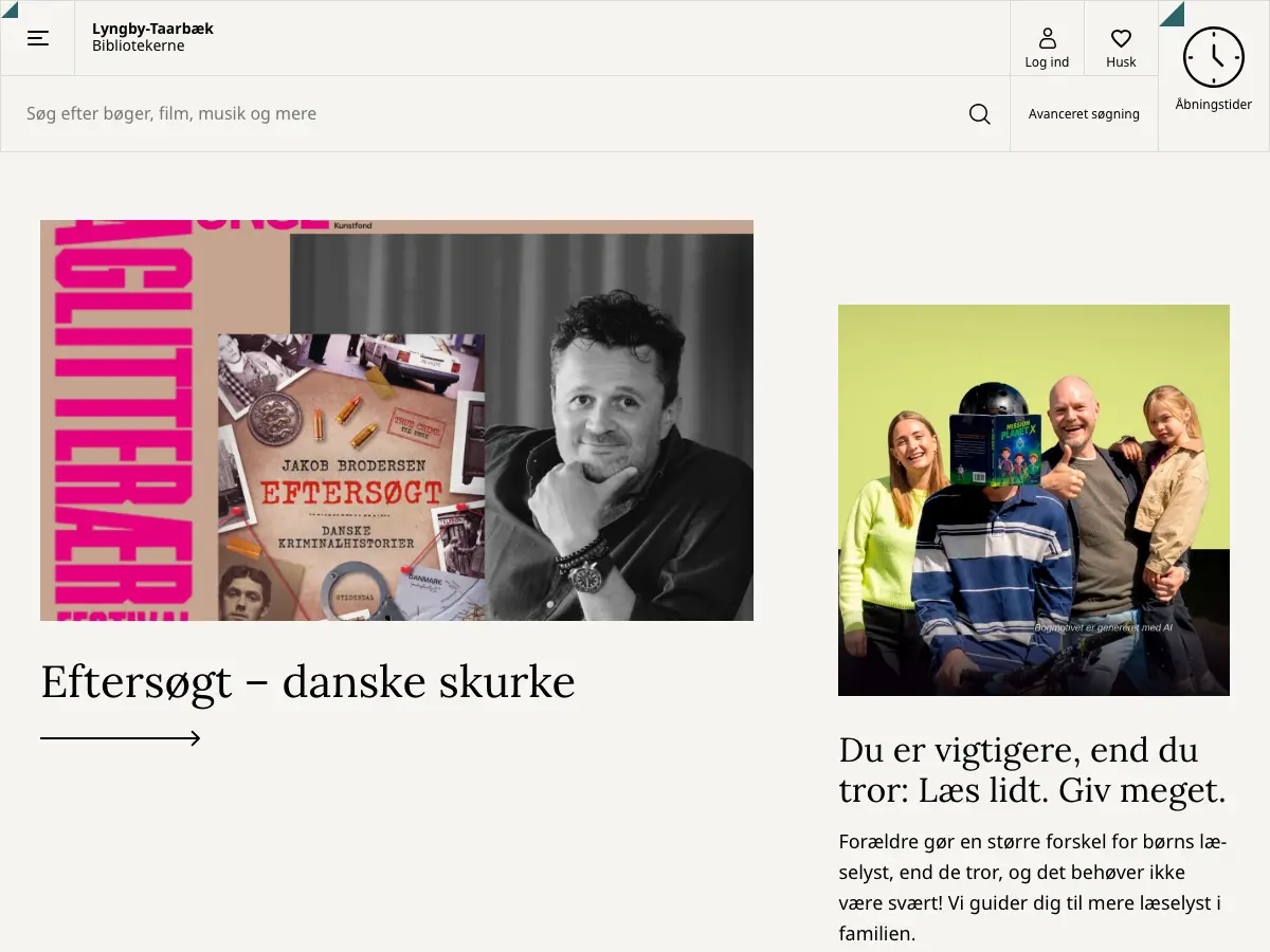 Lyngby-Taarbæk Bibliotekerne's website