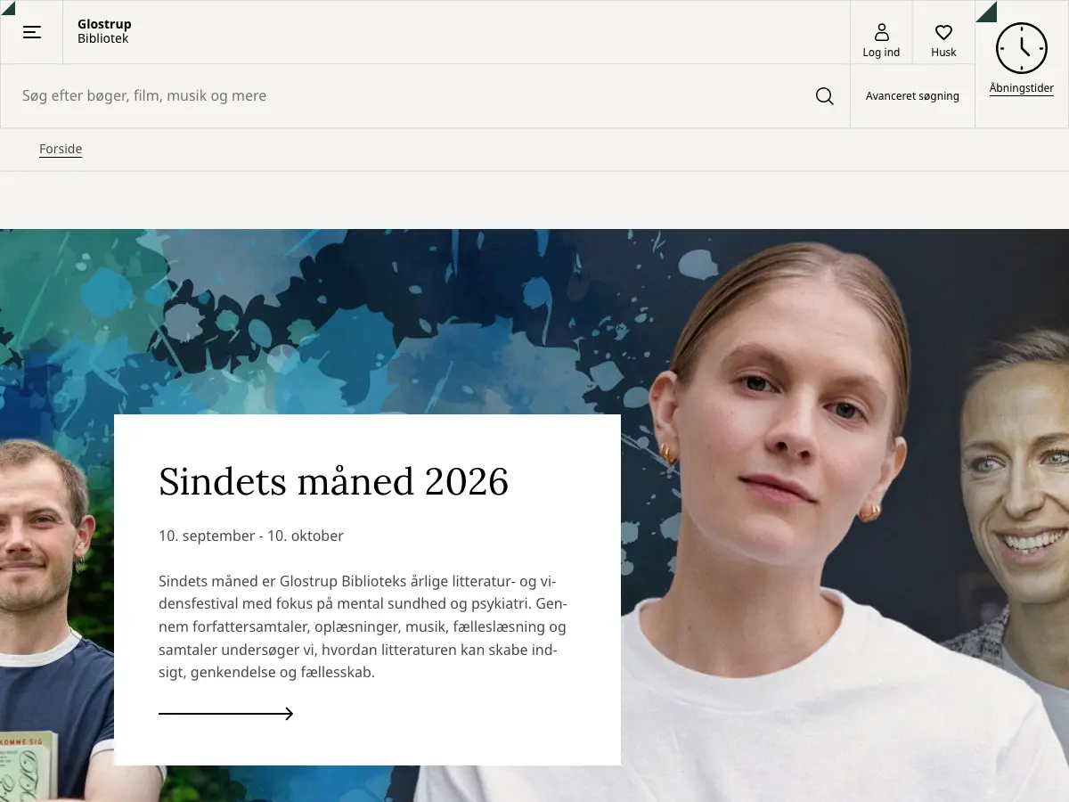 Glostrup Bibliotek's website