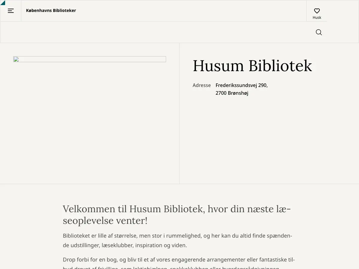 Husum Bibliotek's website