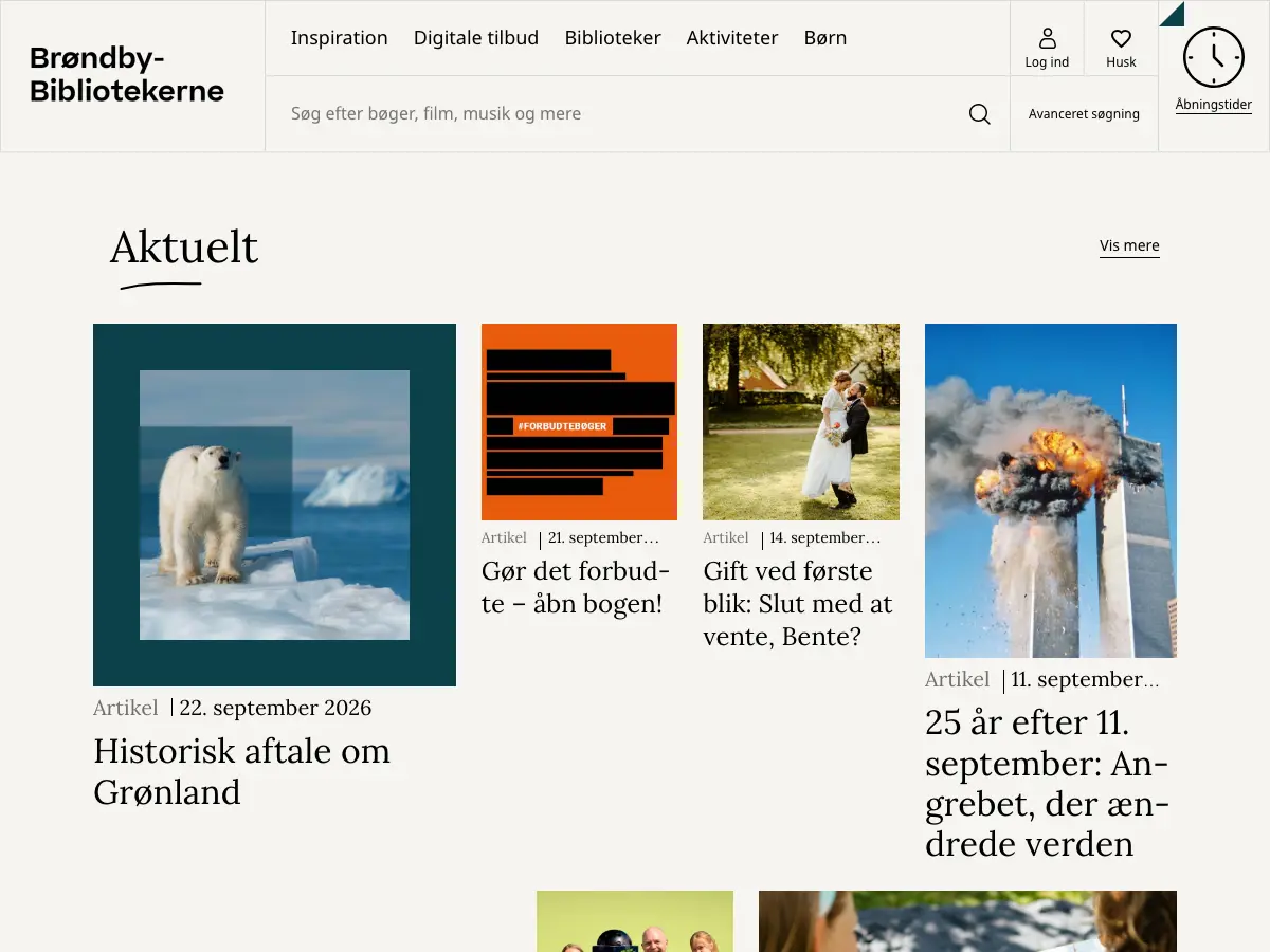 Brøndbyvester Bibliotek's website
