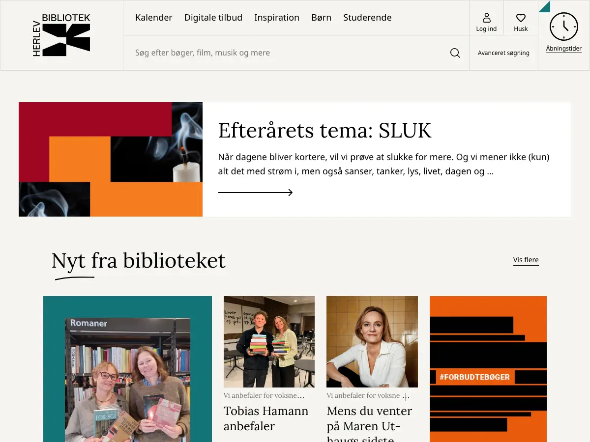 Biblioteket Kilden's website