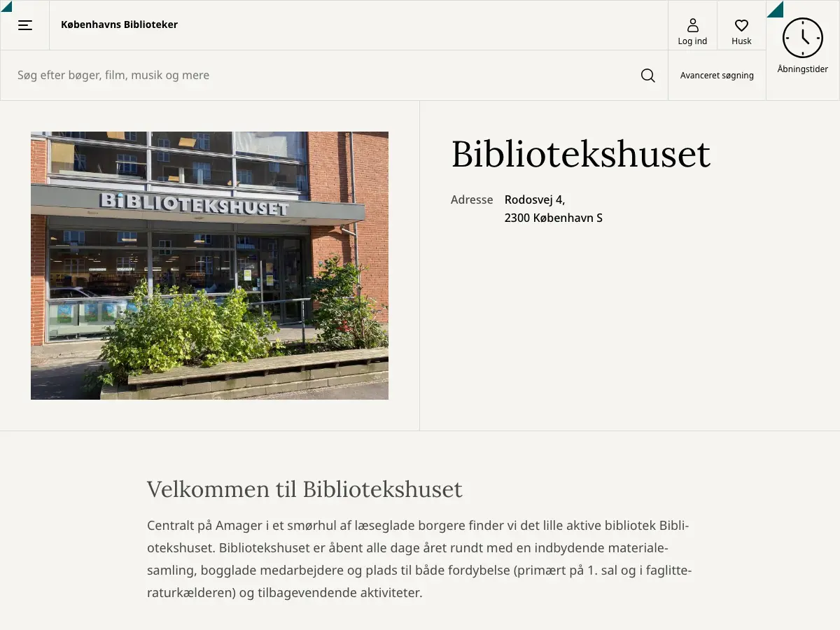 Bibliotekshuset's website